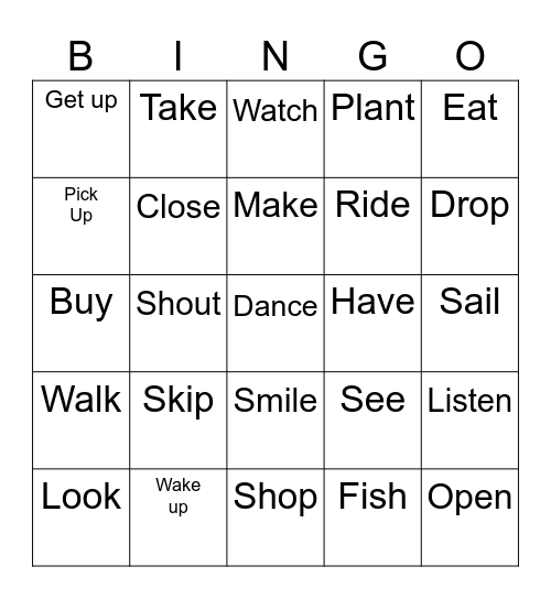 Unit 4 - At Home Bingo Card