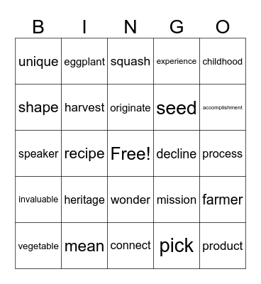 Lesson 6_英コⅡ Bingo Card