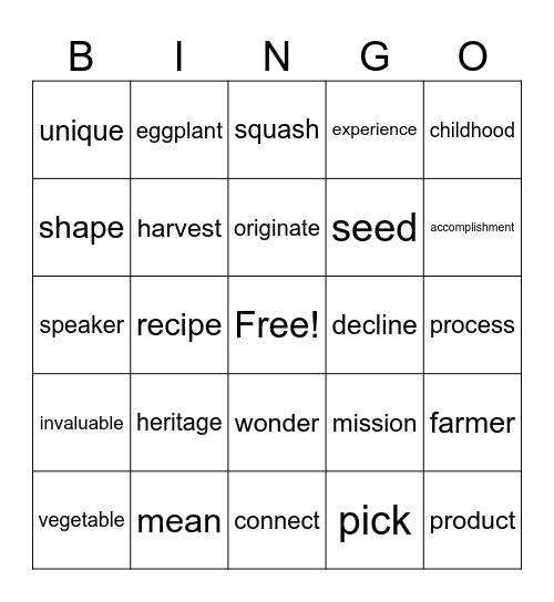 Lesson 6_英コⅡ Bingo Card