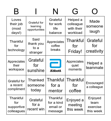 Gratitude Bingo – World Gratitude Day Bingo Card