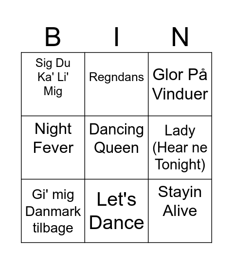 Musik Banko Bingo Card