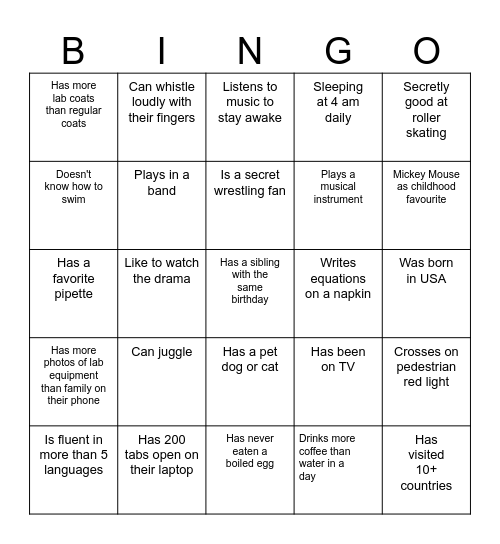 BBQ Bingo Card