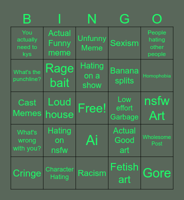 Ultimate Deviantart Bingo Card