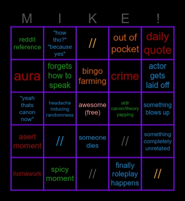 Time for the REBOOT!!! Bingo Card