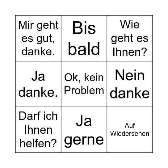 Sprechhilfe Altersheim Bingo Card
