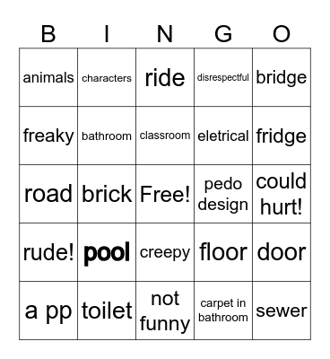 design fail bingo Card
