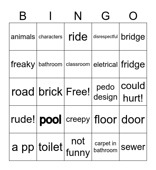design fail bingo Card