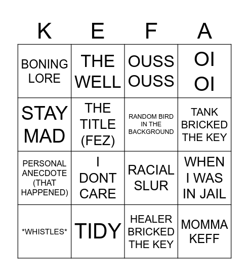 Memes bingo Card