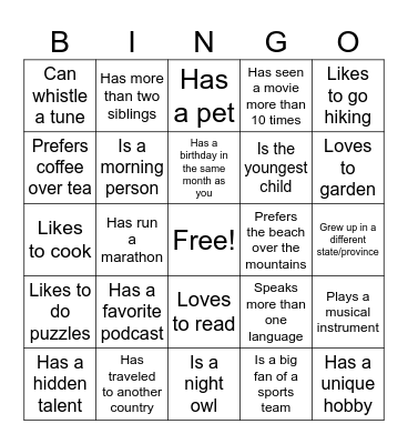 St George Bingo Card