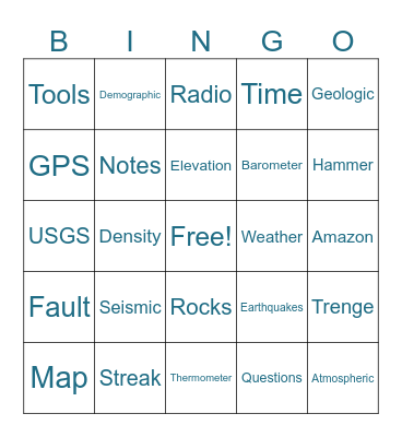 Maps and Tools in ES Bingo Card