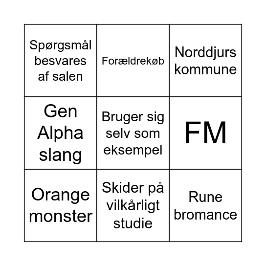 Lars Bingo Card