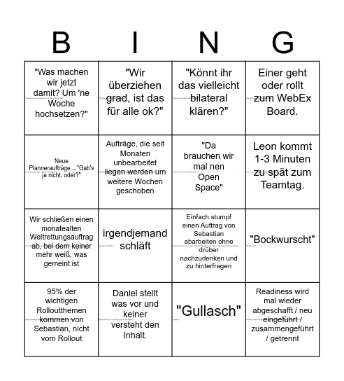 Bullshit Bingo Card