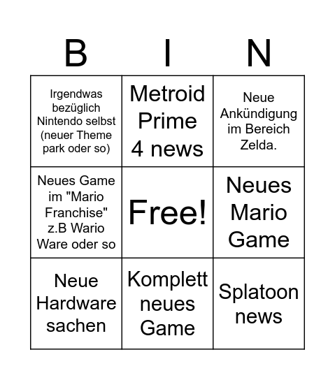 Direct Bingo Card