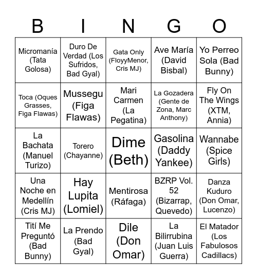 El Sant Sopar Bingo Card