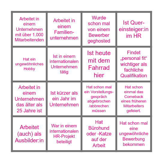 HR BINGO Card