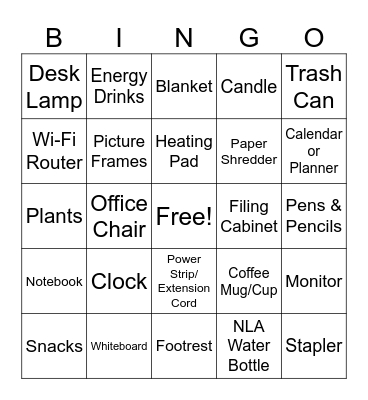 In the Home Office Bingo Card