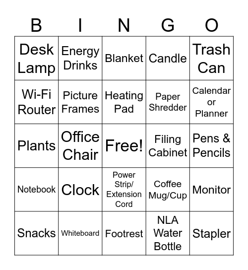 In the Home Office Bingo Card