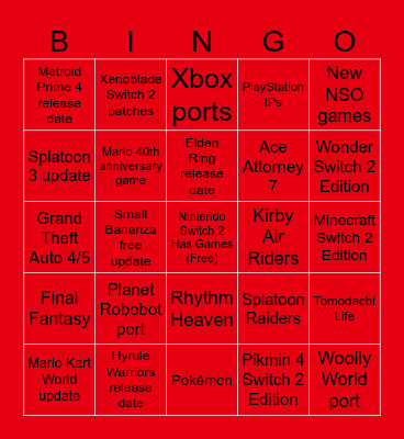 DIRECT BABEY Bingo Card