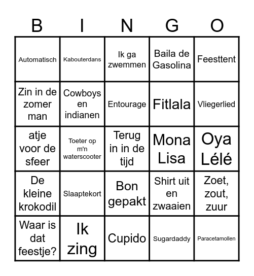 Handbalkamp 2025 Bingo Card