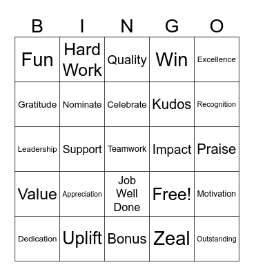2025 Employee Appreciation Week Bingo Card