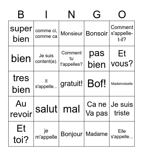 Mya Leong Bingo Card