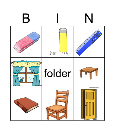 School things Bingo Card