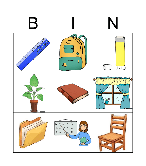 School things Bingo Card