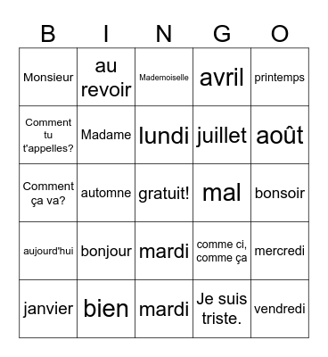 Malina Davis Bingo Card