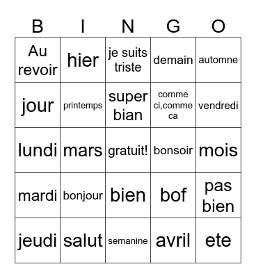 Kai Shepherd Bingo Card