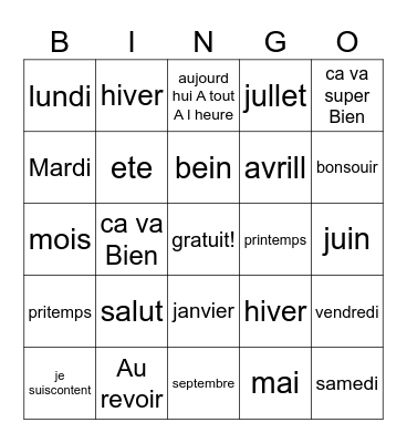 Wilson Zheng Bingo Card