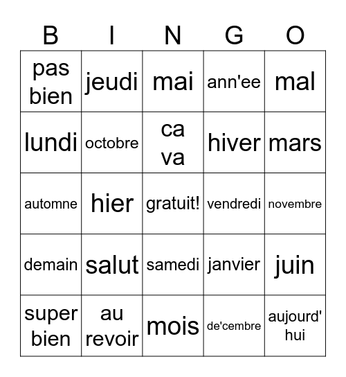 Suresh Williams Bingo Card