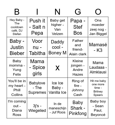 Linda's Babyshower Bingo Card