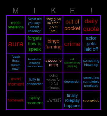 Time for the REBOOT!!! Bingo Card
