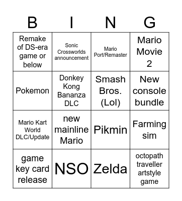 Switch direct 12.09. Bingo Card