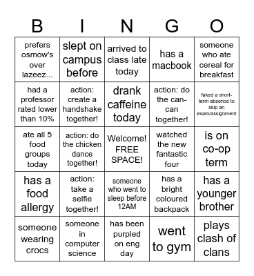 WATurbine F25 First Gen Bingo Card