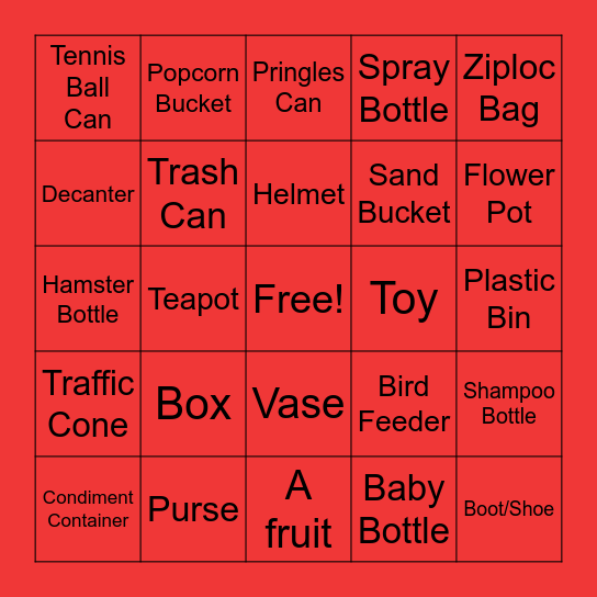 ANYTHING BUT A CUP! Bingo Card
