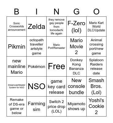 Switch direct 12.09. Bingo Card
