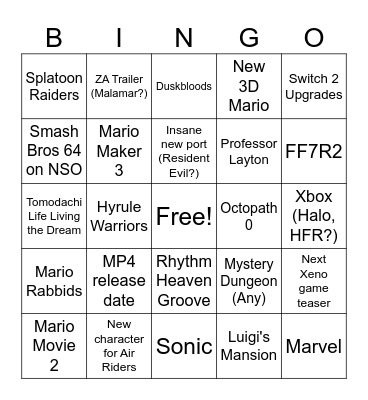 Direct Bingo Card