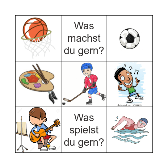 Was machst du gern? Bingo Card