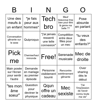 Love is blind fr Bingo Card
