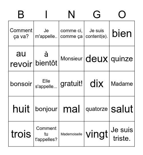 Peyton Marfitt Bingo Card