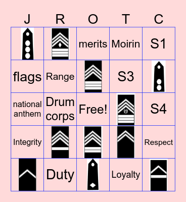 JROTC Bingo Card