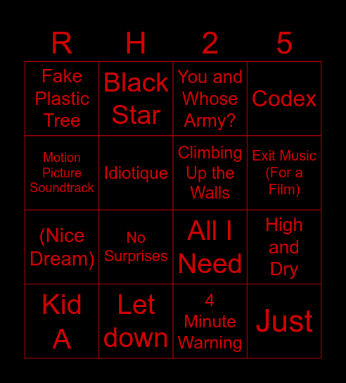 Бинго по лайву РХ Bingo Card