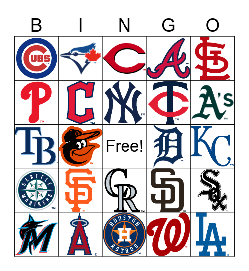 MLB Bingo Card