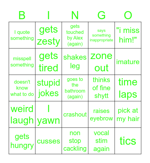 MEH BINGO! Bingo Card
