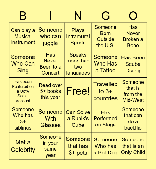EHH Fall '25 Human Bingo Card