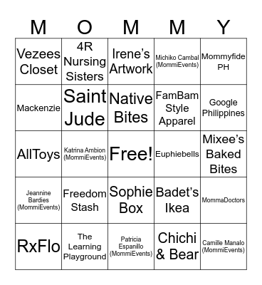MommiEvents x Evia JuanderMOM Bingo Card