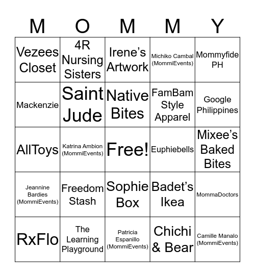 MommiEvents x Evia JuanderMOM Bingo Card