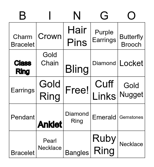 Blingin' Bingo Card
