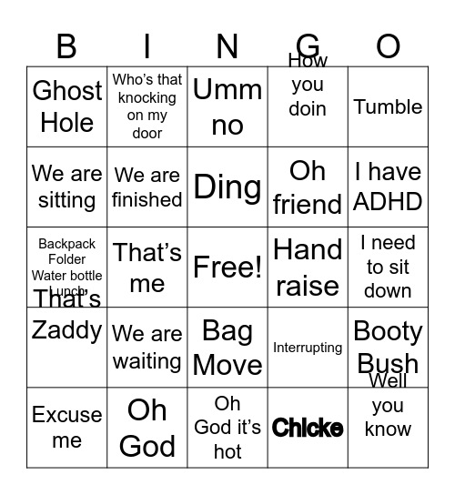 Mac and Cheese Bingo Card